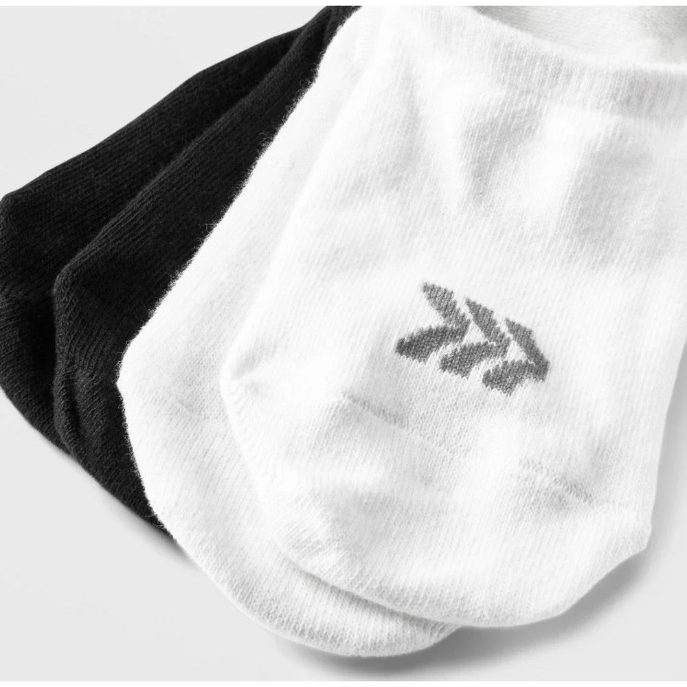 All in Motion Women's 10pk Lightweight Liner Socks Black/White Size 4-10